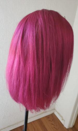 Pink hair wig